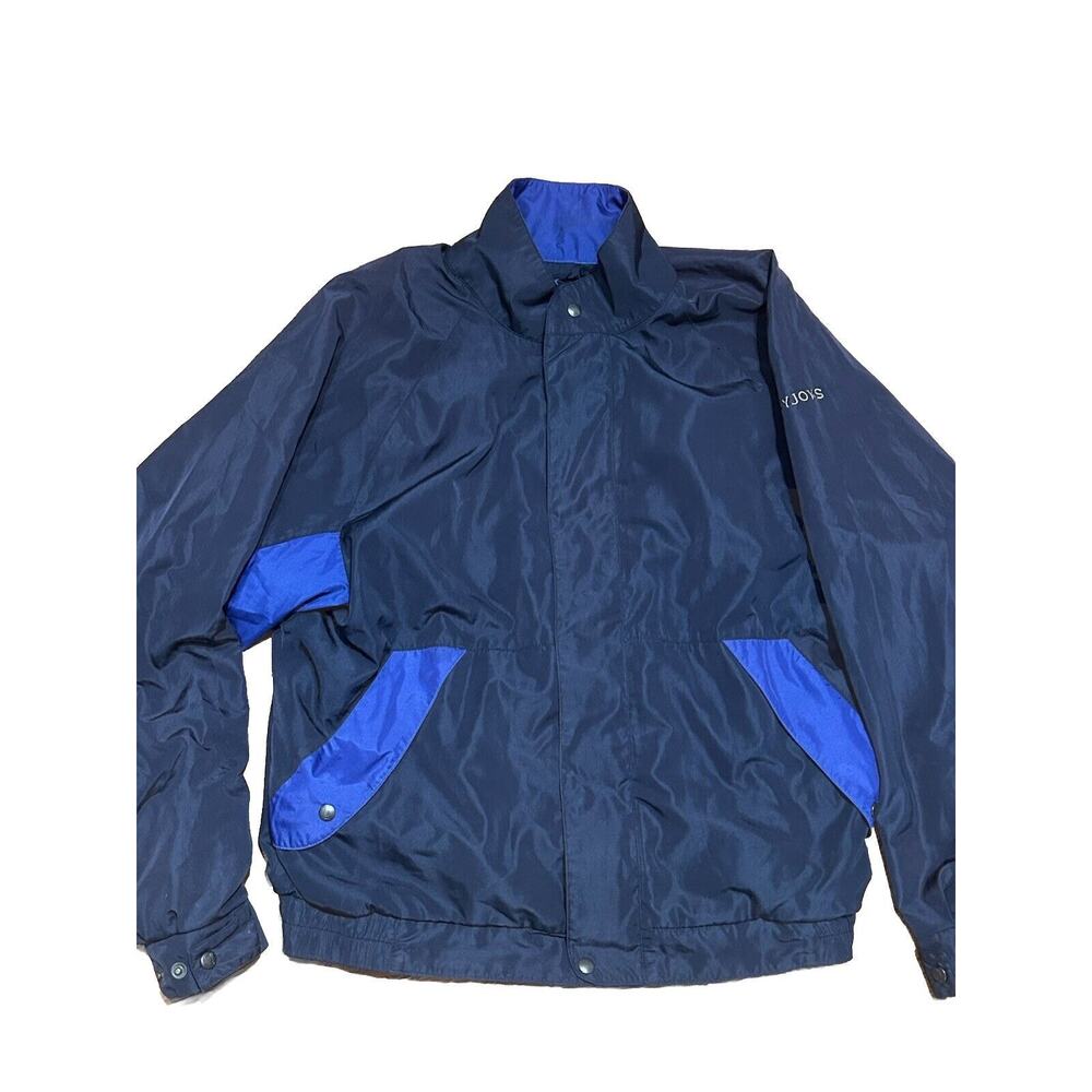 DryJoys By FootJoy Jacket Mens‎ Large Black/Blue Golf Windbreaker Rain Full Zip